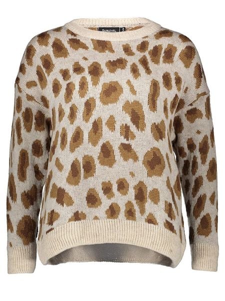 Sublevel Sweter w kolorze beżowo-jasnobrązowym rozmiar: L/XL. Brązowe swetry klasyczne damskie Sublevel, l, ze splotem, bez kołnierzyka. Za 61.02 zł.