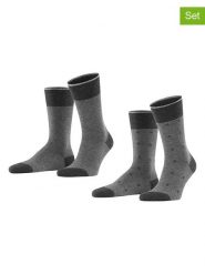 ESPRIT Skarpety (2 pary) "Piqué" w kolorze szaro-czarnym rozmiar: 39-42. Czarne skarpetki męskie Esprit, bez wzorów, ze splotem. Za 21.99 zł.