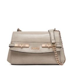 Torebka Guess. Brązowe torebki klasyczne damskie Guess, z aplikacjami, wizytowe, bez kołnierzyka, bez ramiączek. Za 589.99 zł.