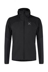 Kurtka trekkingowa męska Rise Hooded. Czarne kurtki męskie MONTURA, na wiosnę, l, bez wzorów, z materiału, z kapturem. Za 629.99 zł.