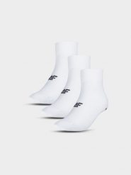 4F Skarpety casual za kostkę (3-pack) męskie - białe 43-46. Białe skarpetki męskie 4f, bez wzorów, z bawełny. Za 49.99 zł.