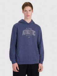 4F Bluza dresowa nierozpinana z kapturem męska - szara XXL. Szare bluzy sportowe męskie 4f, bez wzorów, z bawełny, sportowe, bez kołnierzyka, bez ramiączek. W wyprzedaży za 99.99 zł.