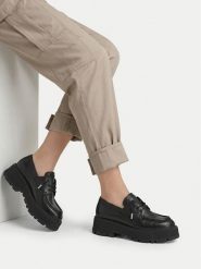 G-Star Raw Półbuty EO-ELIF-9010-25 Czarny. Czarne półbuty damskie G-Star, bez wzorów, ze skóry, retro, bez obcasa, na płaskiej podeszwie. Za 399.99 zł.