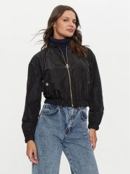 Rinascimento Kurtka bomber CFC0119826003 Czarny Regular Fit. Czarne kurtki damskie RINASCIMENTO, l, bez wzorów, z syntetyku, bez kaptura. Za 519.99 zł.