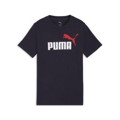 Młodzieżowa koszulka Essentials Colour z logo No.1 PUMA. Niebieskia bluzki damskie Puma, m, bez wzorów, z gumy, młodzieżowe, bez kołnierzyka, bez ramiączek. Za 79.00 zł.