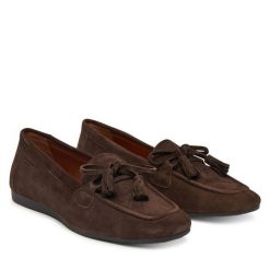 Półbuty Vagabond Shoemakers. Brązowe półbuty damskie Vagabond Shoemakers, bez wzorów, bez obcasa, na płaskiej podeszwie. Za 539.99 zł.