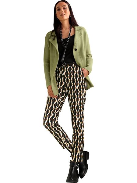 Heine Spodnie w kolorze czarno-żółtym rozmiar: 50. Czarne spodnie materiałowe damskie Heine, bez wzorów, z materiału. Za 56.99 zł.