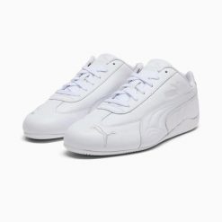 Buty sportowe unisex Puma SPEEDCAT FULL LTHR białe 40544902 r 47. Białe buty sportowe na co dzień damskie Puma, bez wzorów, ze skóry. Za 281.36 zł.