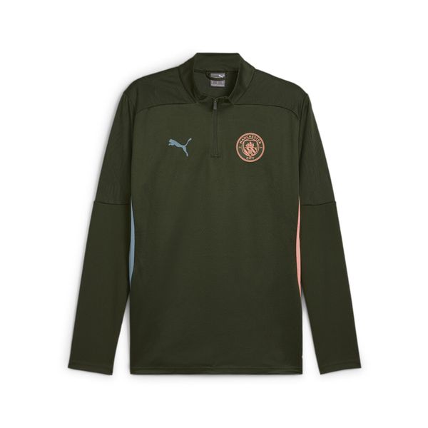 Męska bluza treningowa Manchester City z zamkiem 1/4 PUMA Myrtle Bold Blue Green. Niebieskie bluzy bez kaptura męskie Puma, l. W wyprzedaży za 239.95 zł.