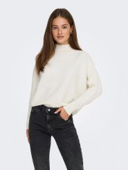 JDY Sweter w kolorze kremowym rozmiar: XL. Brązowe golfy damskie JDY, xl, bez wzorów, prążkowane, bez ramiączek. Za 109.95 zł.