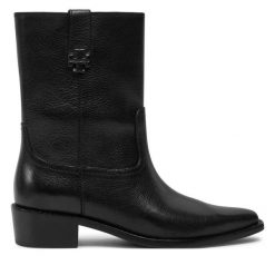 Kowbojki Tory Burch. Czarne botki damskie Tory Burch, bez obcasa, na płaskiej podeszwie, bez zapięcia. Za 2,549.00 zł.