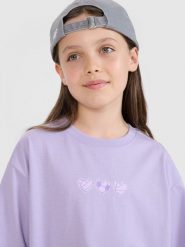 4F T-shirt oversize z nadrukiem dziewczęcy - różowy 134 (8-9 lat). Czerwone koszulki dziewczęce 4f, bez wzorów, z bawełny, bez ramiączek. W wyprzedaży za 19.99 zł.
