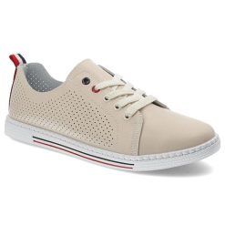 Beżowe Półbuty S.Barski Wygodne Obuwie Damskie. Brązowe półbuty damskie S.BARSKI, w ażurowe wzory, ze skóry, eleganckie, bez obcasa. Za 179.00 zł.