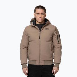 Kurtka zimowa męska Pitbull Balboa 2 Hooded. Brązowe kurtki męskie PITBULL, na zimę, l, bez wzorów, z materiału, bez kaptura. Za 329.99 zł.