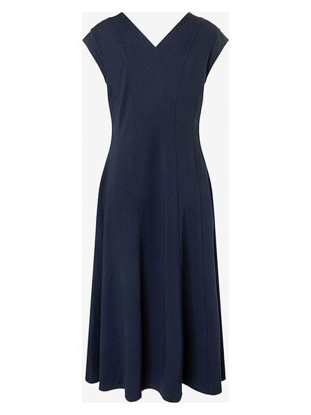 More & More Sukienka w kolorze granatowym rozmiar: 40. Niebieskie sukienki damskie MORE & MORE, bez wzorów, bez kołnierzyka, bez ramiączek, midi. Za 207.88 zł.