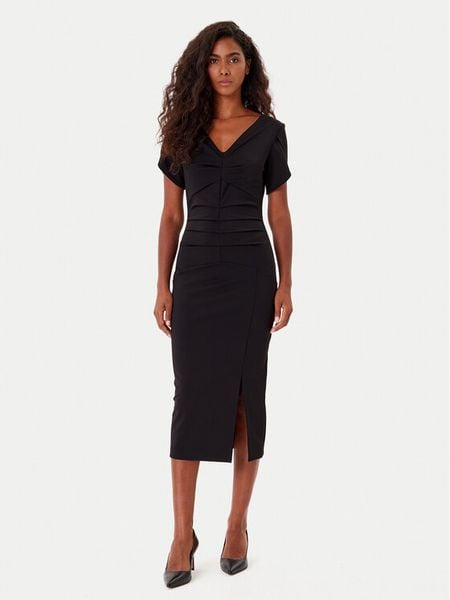 Rinascimento Sukienka koktajlowa CFC0125338003 Czarny Slim Fit. Czarne sukienki damskie RINASCIMENTO, s, bez wzorów, z syntetyku, wizytowe, bez kołnierzyka, bez ramiączek. Za 569.99 zł.