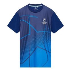 Koszulka piłkarska dla dorosłych Champions League. Niebieskie t-shirty sportowe męskie CHAMPIONS LEAGUE, bez ramiączek, do piłki nożnej. W wyprzedaży za 99.99 zł.