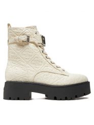 Guess Botki Vaires FLTSOM FAL10 Biały. Białe botki damskie Guess, ze skóry, bez obcasa, na płaskiej podeszwie, bez zapięcia. Za 669.99 zł.