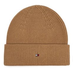 Czapka Tommy Hilfiger. Brązowe czapki zimowe damskie Tommy Hilfiger. Za 189.99 zł.