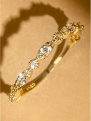 L instant d Or Złoty pierścionek "Relation" z cyrkoniami rozmiar: 62. Żółte pierścionki damskie L instant d Or, z cyrkonią, złote. Za 543.90 zł.