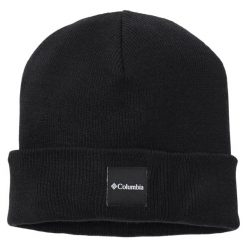 Czapka męska City Trek Heavyweight Beanie. Czarne czapki męskie Columbia, bez wzorów, z materiału, sportowe. Za 99.99 zł.