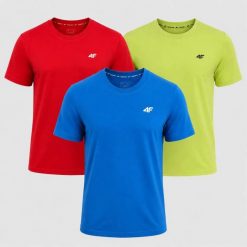 KOMPLET KOSZULEK MĘSKICH 4F 3PAK ZESTAW NA CO DZIEŃ T-SHIRT SPORTOWY. T-shirty męskie 4f, m, bez wzorów, z bawełny, bez kołnierzyka. Za 117.00 zł.