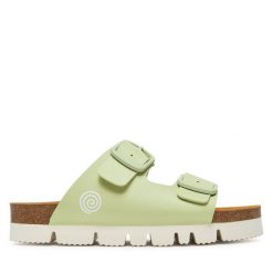 Klapki Dr. Brinkmann. Zielone klapki damskie Dr. Brinkmann, bez wzorów, bez obcasa. Za 339.99 zł.