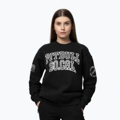 Bluza damska Pitbull Crewneck Fiora. Czarne bluzy bez kaptura damskie PITBULL, l, z bawełny. Za 169.99 zł.