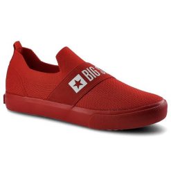 Czerwone Tenisówki Big Star Modne Obuwie Damskie. Czerwone trampki i tenisówki damskie Big Star, bez wzorów, z gumy. Za 99.99 zł.