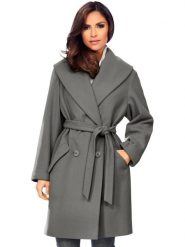 Heine Wełniany płaszcz w kolorze szarym rozmiar: 38. Szare płaszcze damskie Heine, bez wzorów, z tkaniny. Za 226.24 zł.