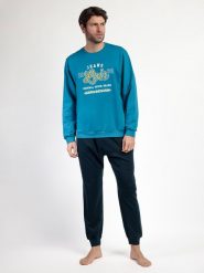 Lois Piżama "Snow" w kolorze niebiesko-granatowym rozmiar: S. Niebieskie piżamy męskie lois, s, bez wzorów, bez ramiączek. Za 165.99 zł.