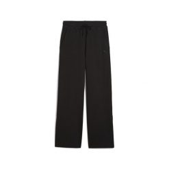 Damskie wygodne spodnie HER o prostym kroju z wysokim stanem PUMA Black. Czarne spodnie materiałowe damskie Puma, bez wzorów, sportowe, z podwyższonym stanem. Za 180.99 zł.