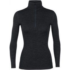 Icebreaker bluzka Wmns 250 Vertex LS Half Zip, Mountain Dash Jet Hthr/Black, M. Czarne bielizna termoaktywna damska Icebreaker, m, z wełny, bez kołnierzyka, bez ramiączek. W wyprzedaży za 349.00 zł.