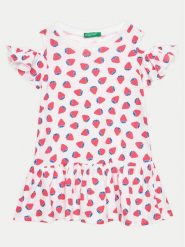 United Colors Of Benetton Sukienka codzienna 3M39GV00U Biały Regular Fit. Białe sukienki dziewczęce United Colors Of Benetton, bez wzorów, z bawełny, bez ramiączek. Za 39.99 zł.