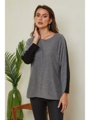 Joséfine Sweter "Dorog" w kolorze szaro-czarnym rozmiar: XL. Czarne swetry klasyczne damskie Joséfine, xl, z kaszmiru, bez kołnierzyka. Za 225.70 zł.