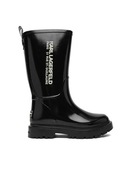 KARL LAGERFELD Kalosze KL47180S Czarny. Czarne kalosze damskie Karl Lagerfeld, bez wzorów, z syntetyku. Za 419.99 zł.