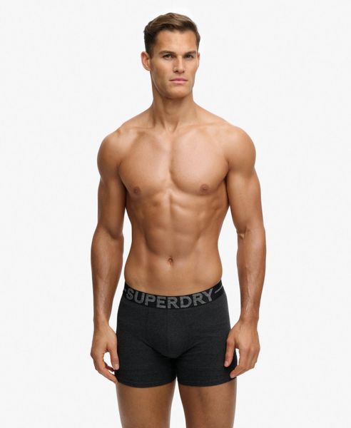 Superdry Boxer Triple Pack z organicznej bawełny z elastanem – Black/Grey/Optic. Czarne bokserki męskie Superdry., bez wzorów, z bawełny. Za 162.60 zł.