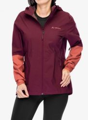Kurtka przeciwdeszczowa damska Vaude Moab Rain Jacket II. Czerwone kurtki damskie Vaude, m, bez kaptura. Za 824.20 zł.