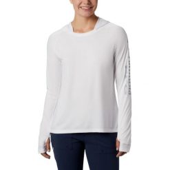 Koszulka sportowa damska Columbia Tidal z długim rękawem. Białe bluzki sportowe damskie Columbia, na lato, s, bez wzorów, bez ramiączek. W wyprzedaży za 280.00 zł.