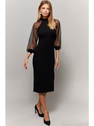 Milan Kiss Sukienka w kolorze czarnym rozmiar: XL. Czarne sukienki damskie Milan Kiss, xl, bez wzorów, bez kołnierzyka, bez ramiączek, midi. Za 175.26 zł.