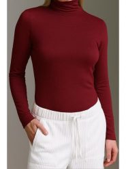 Cotton Candy Koszulka w kolorze bordowym rozmiar: M. Czerwone bluzki damskie Cotton Candy, m, bez wzorów, bez kołnierzyka. Za 113.63 zł.