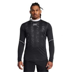 Męska regularna koszulka z długim rękawem (Czarna). Czarne koszulki męskie z długim rękawem Under Armour, l, z materiału. Za 279.68 zł.