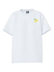 Pieces Koszulka "Alifi" w kolorze białym ze wzorem rozmiar: XS. Białe bluzki damskie Pieces, xs, bez wzorów, z bawełny, bez kołnierzyka, bez ramiączek. Za 57.06 zł.