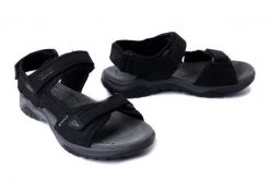 JOSEF SEIBEL 57202 TE10 100 schwarz, sandały męskie. Czarne sandały męskie Josef Seibel, ze skóry, bez zapięcia. Za 254.92 zł.