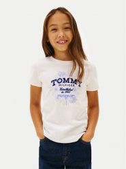 Tommy Hilfiger T-Shirt KG0KG09257 Biały Regular Fit. Białe koszulki dziewczęce Tommy Hilfiger, bez wzorów, z bawełny, bez ramiączek. Za 149.99 zł.