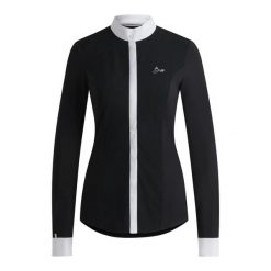 Damska koszulka konkursowa z długim rękawem Boss Equestrian Emma. Czarne bluzki sportowe damskie BOSS EQUESTRIAN, s, bez wzorów, z bawełny, bez ramiączek. Za 547.50 zł.