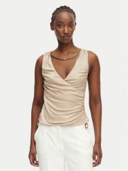 Marciano Guess Top G6GP11 K3617 Beżowy Slim Fit. Brązowe topy damskie Marciano Guess, xl, z aplikacjami, z wiskozy, bez ramiączek. Za 467.99 zł.
