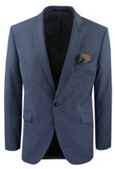 Męska Marynarka Wełniana - MEN'SFIELD - Kolor Niebieski Stalowy, Krata. Niebieskie marynarki męskie MEN'SFIELD, bez wzorów, z materiału. Za 675.00 zł.