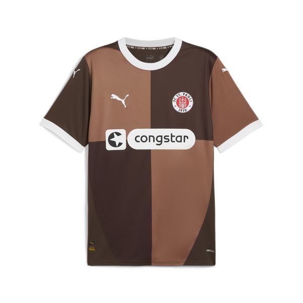 Męska koszulka domowa FC St. Pauli 24/25 PUMA Espresso Brown White. Brązowe t-shirty sportowe męskie Puma, l, z żakardem, bez ramiączek, do piłki nożnej. Za 312.00 zł.