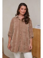 Curvy Lady Bluzka w kolorze jasnobrązowym rozmiar: 44/46. Brązowe bluzki damskie Curvy Lady, bez wzorów, klasyczne, bez kołnierzyka, bez ramiączek. Za 153.95 zł.